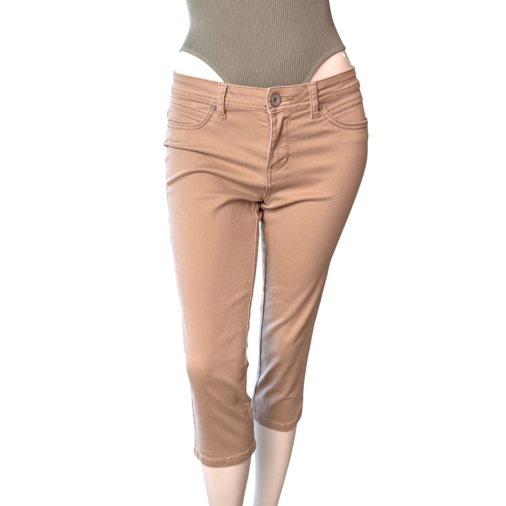 Vintage Y2K Cropped Suko Jeans Tan Low Rise Capri Stretch Cotton Spandex Blend 6